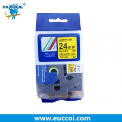 10PK EUCCOI TZe-651 Black on Yellow Standard Laminated Label Tape Cassette