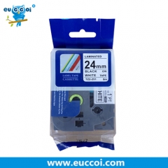 10PK EUCCOI TZe-251 Black on White Standard Laminated Label Tape Cassette
